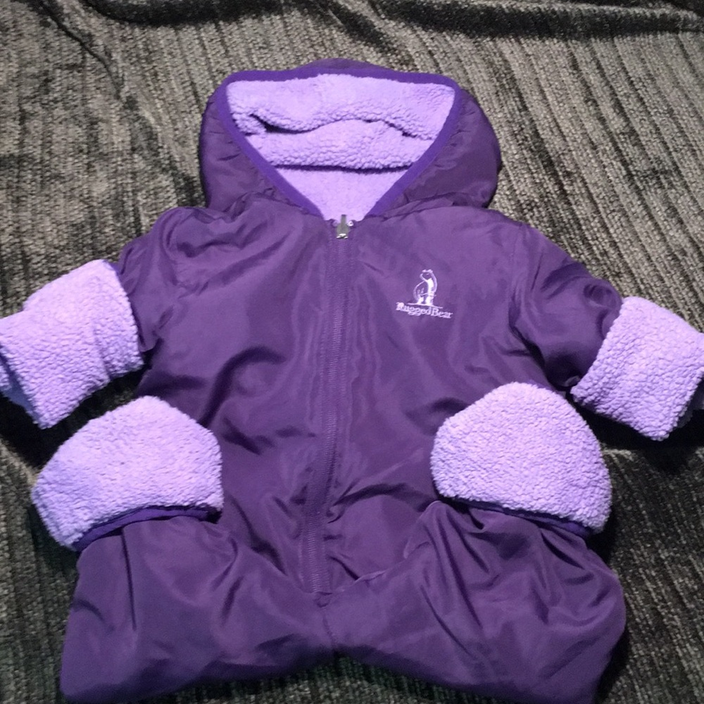 Rugged Bear Reversible snowsuit purple 6/9…